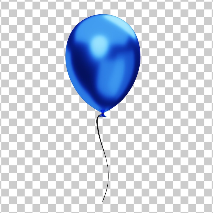 PSD blauwe ballon illustratie