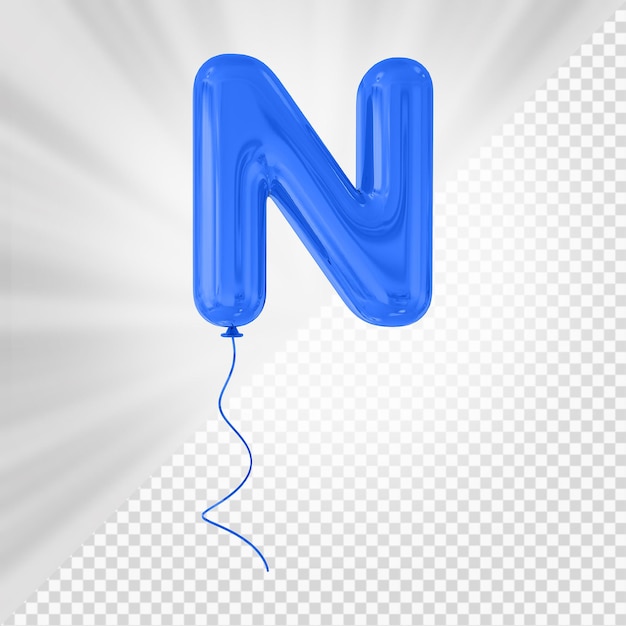 PSD blauwe ballon letter n