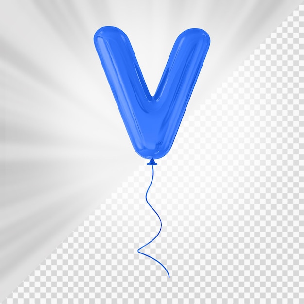 Blauwe ballon letter v