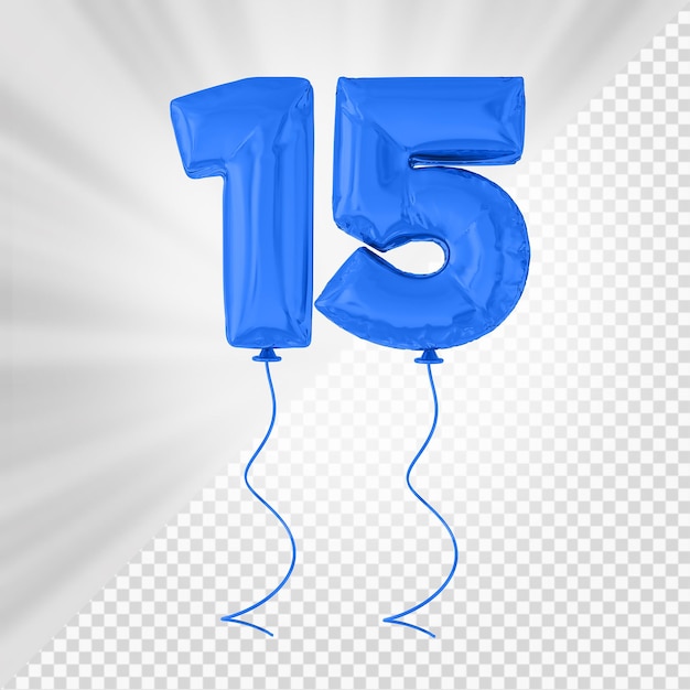 PSD blauwe ballon nummer 15