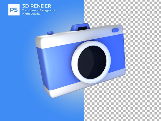 Blauwe camera-illustratieontwerpen 3d render