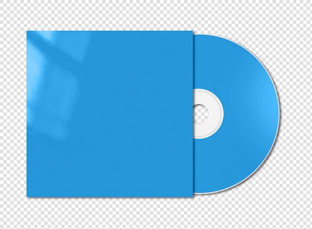 Blauwe cd - dvd mockup sjabloon geïsoleerd op wit