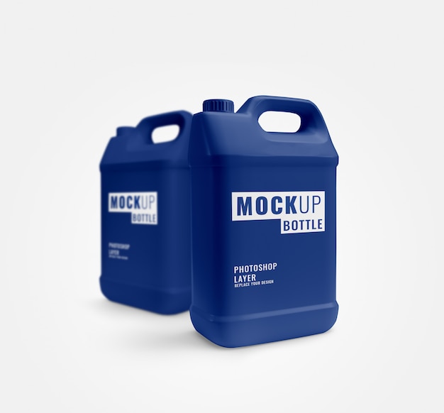 Blauwe gallon mockup reclame