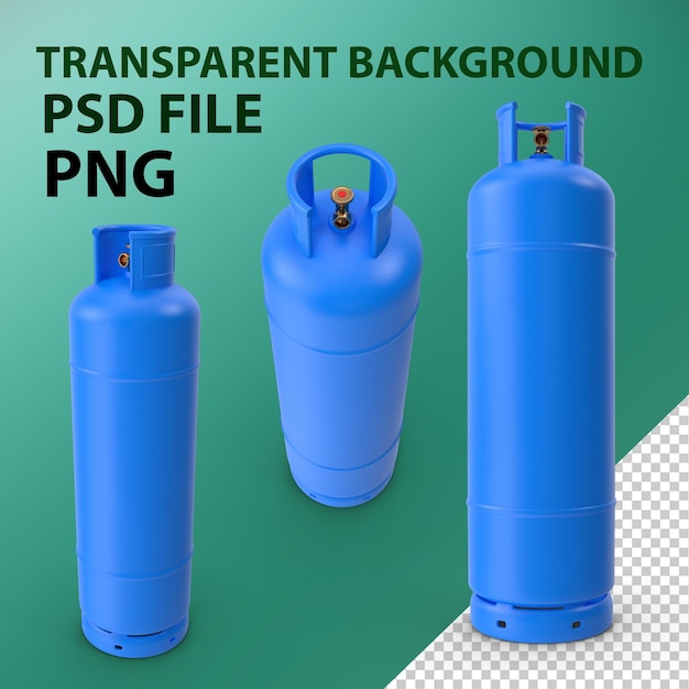 PSD blauwe gascilinder png