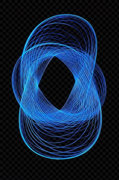 Blauwe gloeiende draadframe cirkel op doorzichtige achtergrond