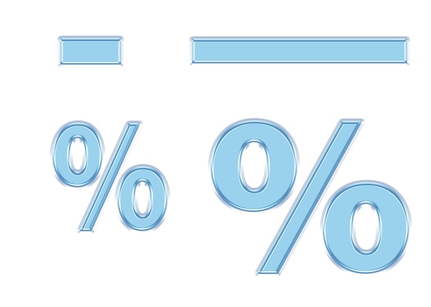 PSD blauwe golf letter word glas transparant glans bevroren tekst letter ontwerp procent streepjeslijn