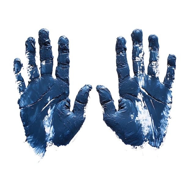 Blauwe handdrukken