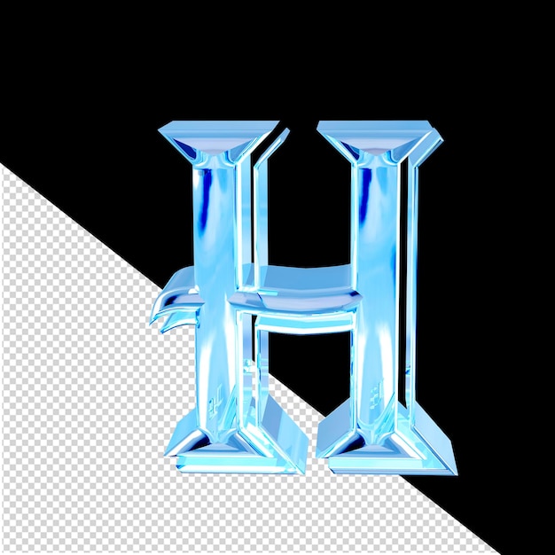 Blauwe ijs symbool letter h