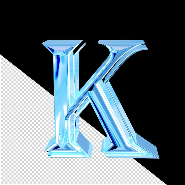 Blauwe ijs symbool letter k