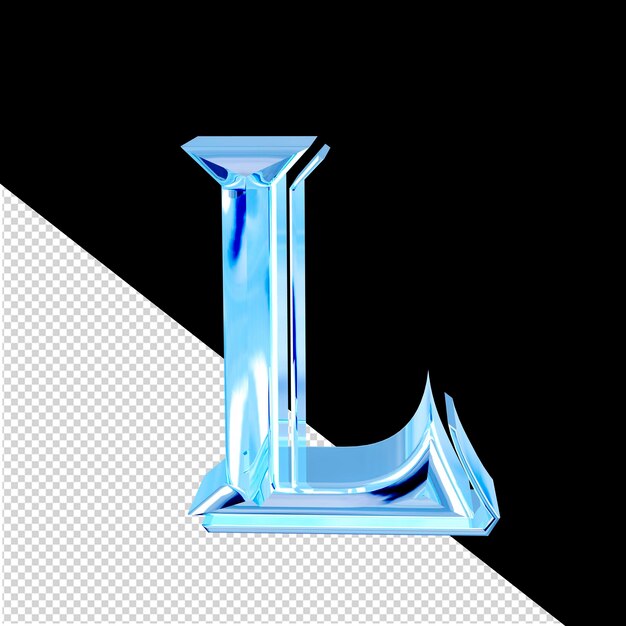 PSD blauwe ijs symbool letter l