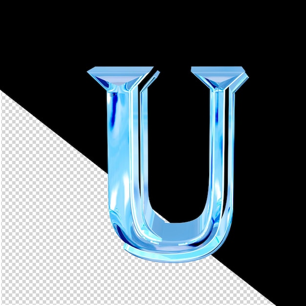 Blauwe ijs symbool letter u