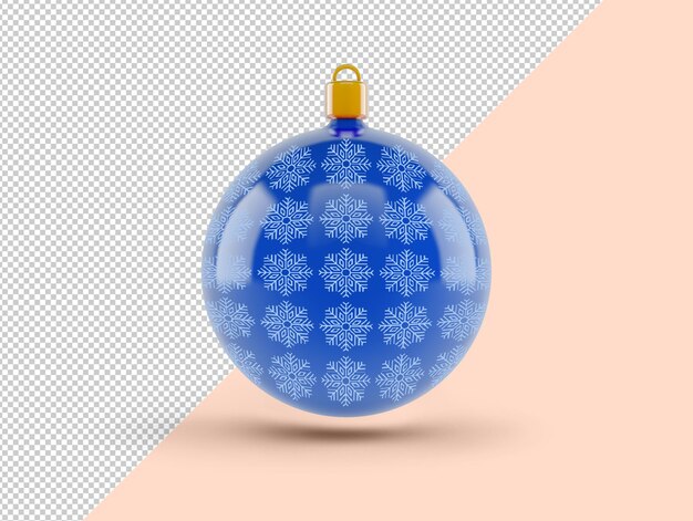 Blauwe kerstbal mockup