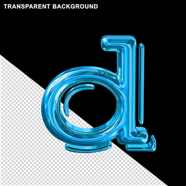 Blauwe letter d