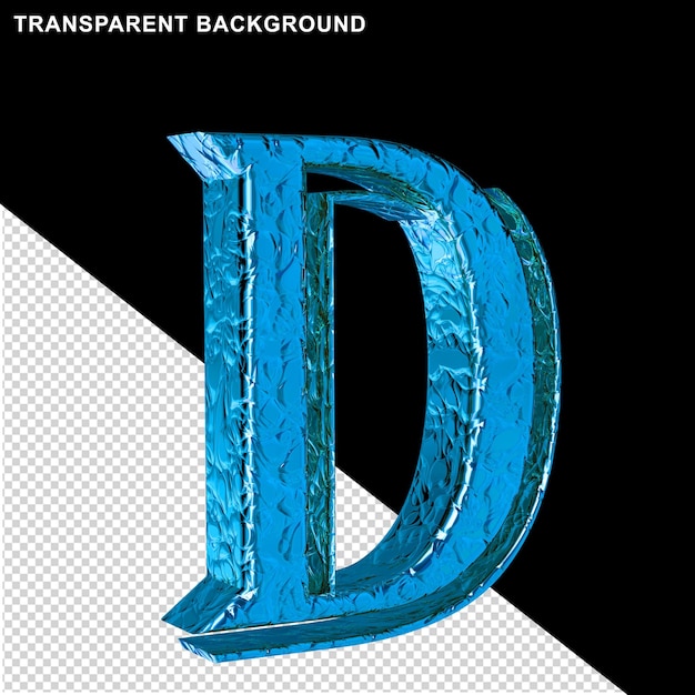 PSD blauwe letter d