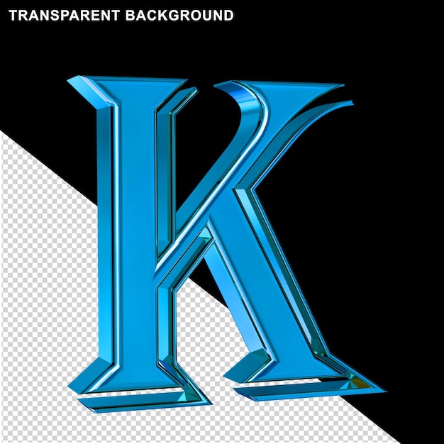 Blauwe letter k