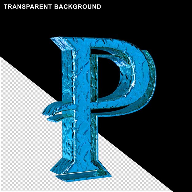 PSD blauwe letter p