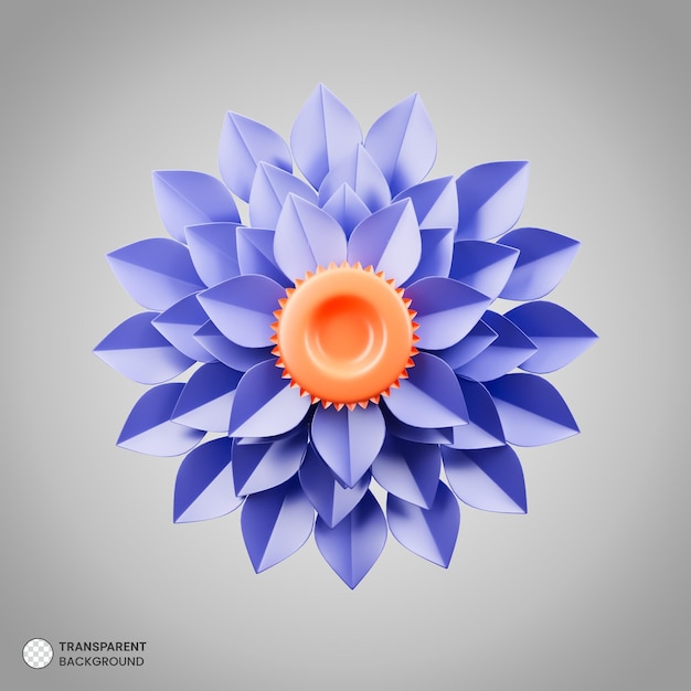 Blauwe lotusbloem pictogram 3d render illustratie