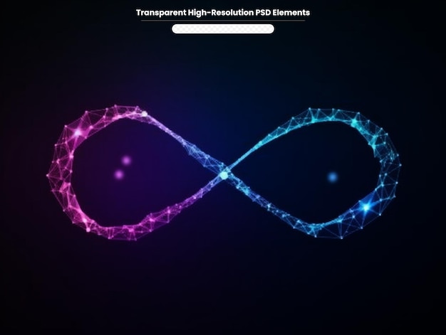 PSD blauwe magische gloeiende licht oneindige teken wervelpad op transparante achtergrond