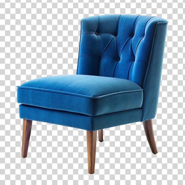 PSD blauwe stoel geïsoleerd op doorzichtige achtergrond