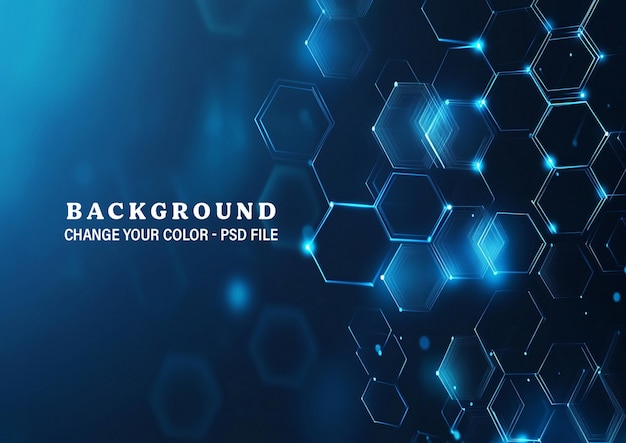 Blauwe technologische achtergrond met hexagonale verbindingsvectorillustratie