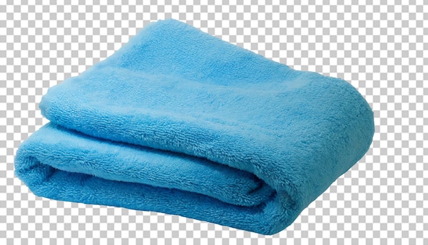 PSD blauwe terry handdoek geïsoleerd op doorzichtige achtergrond