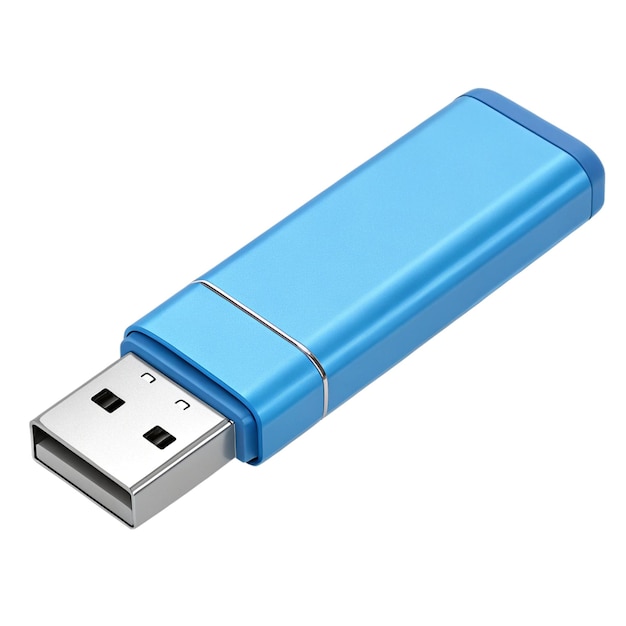 Blauwe USB-flashdrive