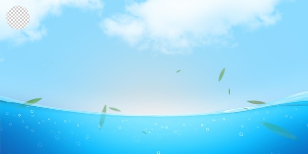 Blauwe water vloeibare achtergrond met Bubble