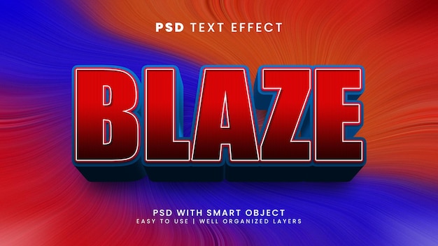 Blaze 3d редактируемый текстовый эффект со стилем текста тепла и пламени