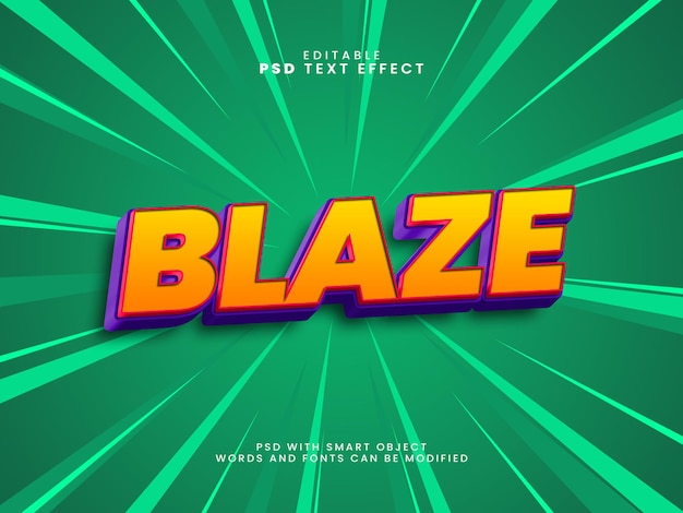 Blaze 3D edytowalny efekt tekstowy