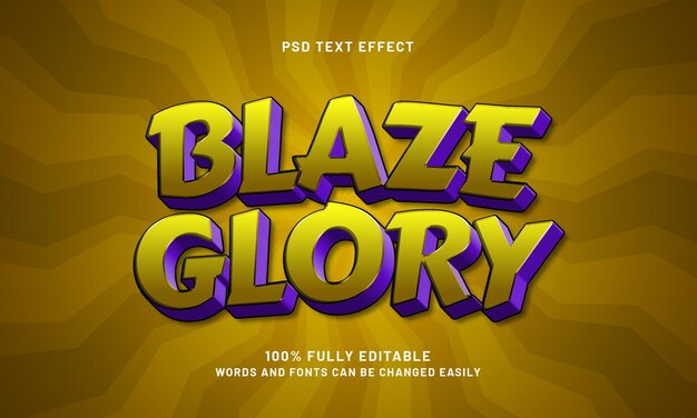 blaze glory editable text effect with a fire and spirit text style