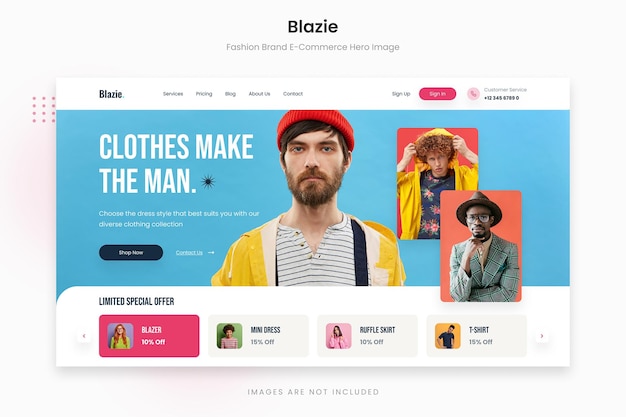 Blazie - immagine dell'eroe dell'e-commerce del marchio di moda allegro e giocoso