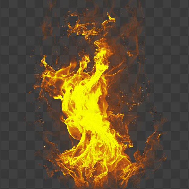 Blazing Fire Animation with Intense Fiery Realism Isolated on A Transparent Background