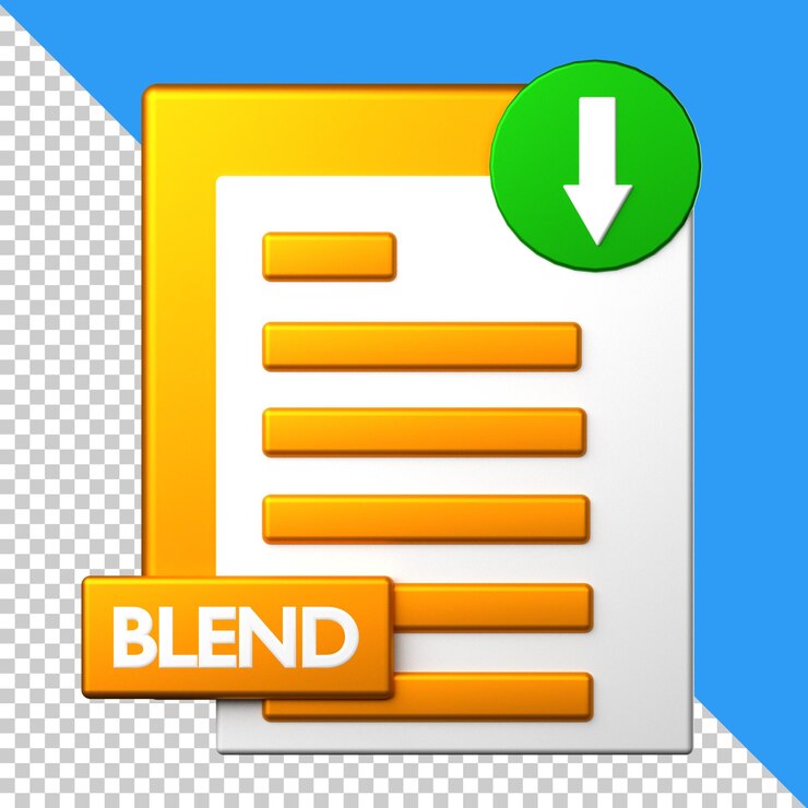 PSD blend file download icon isolated on the transparent background