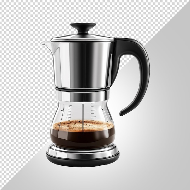 PSD a blender with a black lid and a brown liquid in it