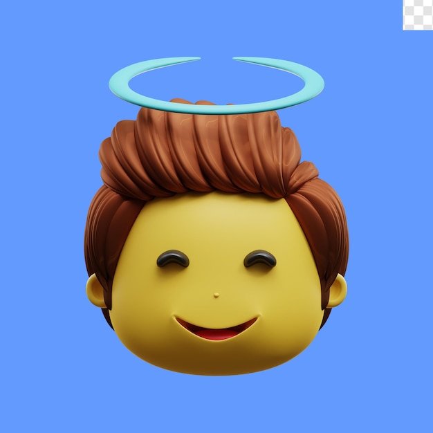 Blessed face emoji 3d illustration