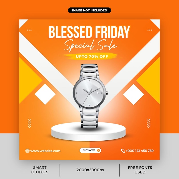 Blessed friday special sale social media post template