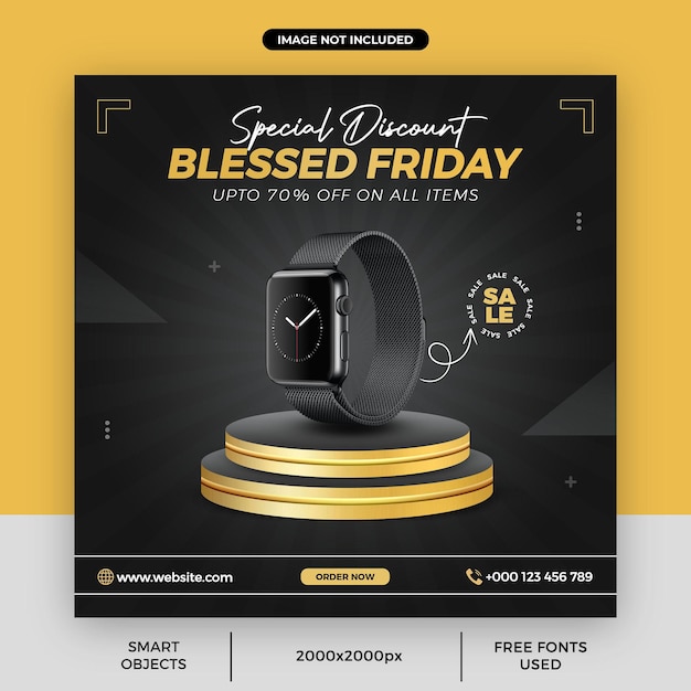 Blessed friday super sale social media post-sjabloon