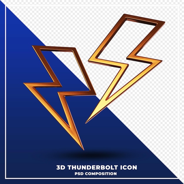 PSD bliksemschicht pictogram geïsoleerd 3d-ontwerp weergave