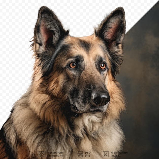 PSD blind german shepherd on transparent background