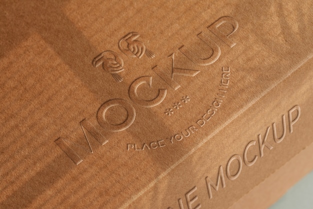 Blind print embossed effect on carton material