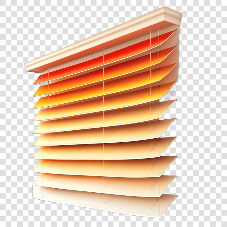 PSD blinds transparent background realistic elementon transparent background