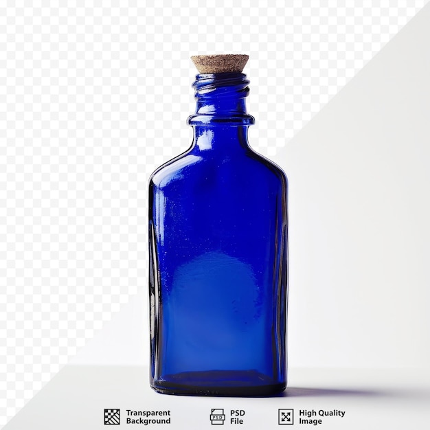 Bliska Niebieska Butelka Na Białym, Odizolowanym Tle