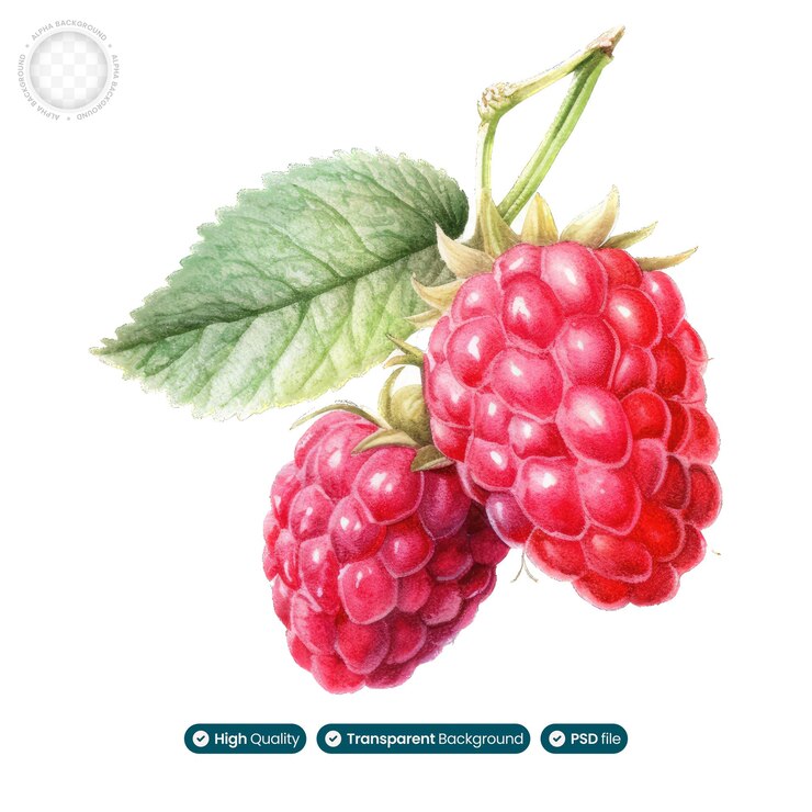 PSD the blissful taste and aroma of raspberries with this exquisite watercolor piece