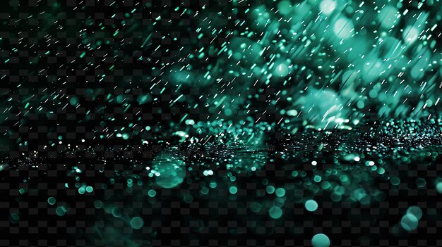 PSD blizzard gleaming rain with blizzard droplets and green arct png neon light effect kolekcja y2k