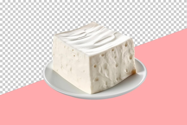 PSD blocco di formaggio a crema. oggetto isolato, sfondo trasparente
