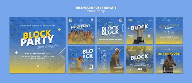 Premium PSD Block party template design Premium PSD Block party template design