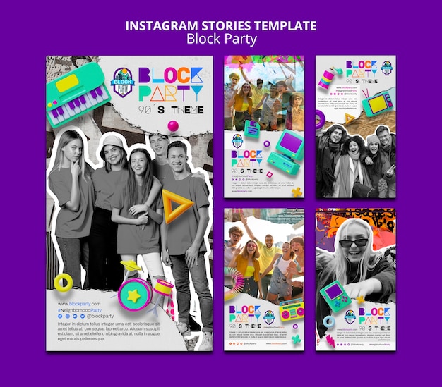 Premium PSD Block party template design Premium PSD Block party template design