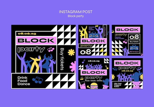 PSD block party template design