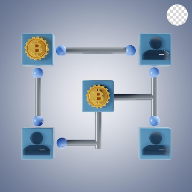 PSD blockchain 3d icon