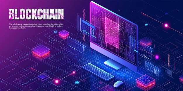 Blockchain miniatuurontwerp achtergrond